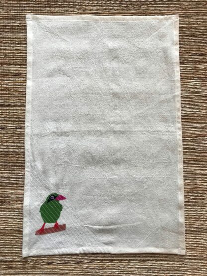 Green Magpie Bird Kitchen Towel - Image 4